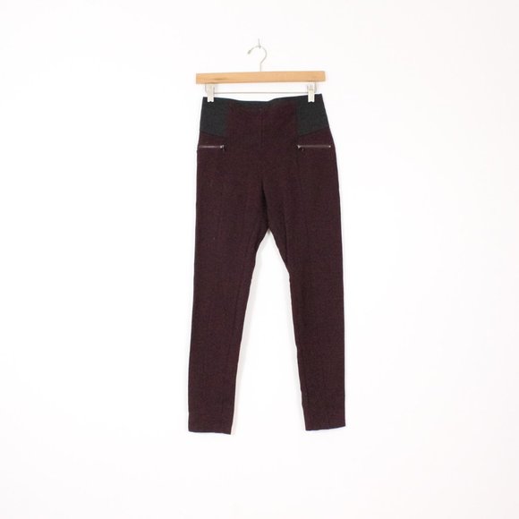 *Le Chateau Maroon Skinny Dress Pant with Elastic Waist - Picture 2 of 4